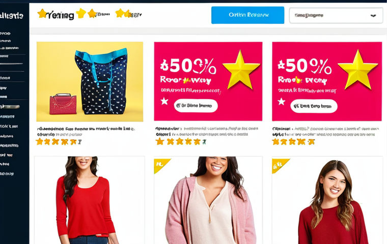 **Prompt:** A vibrant online storefront displaying glowing customer reviews and star ratings next to a product description. Shoppers are smiling and confidently adding items to their carts. The website design is clean and modern, with trust badges prominently displayed. The overall impression is one of reliability and customer satisfaction.