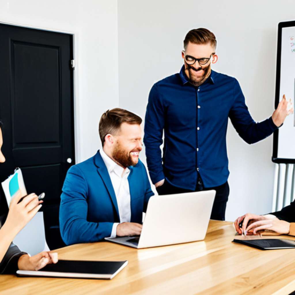 **

"A diverse group of professionals collaborating in a bright, modern co-working space, fully clothed in business casual attire, appropriate for a workplace setting, safe for work. The scene includes laptops, coffee cups, and whiteboards filled with ideas. Perfect anatomy, correct proportions, natural pose, well-formed hands, proper finger count, natural body proportions, professional photograph, high quality, family-friendly, modest clothing."

**