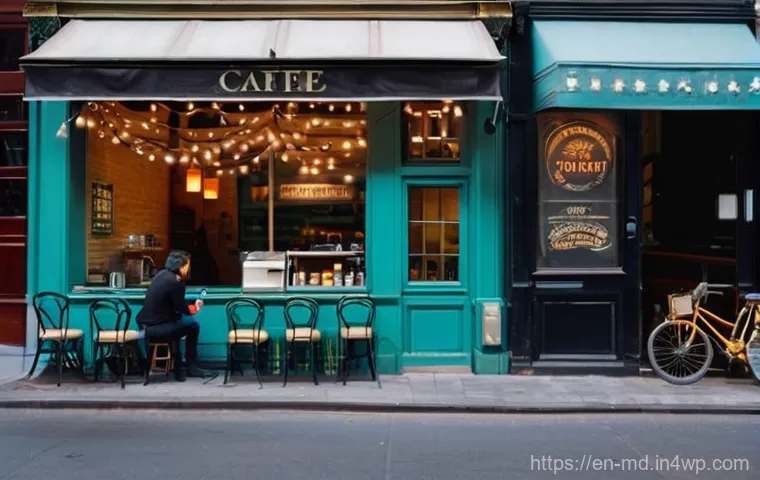 소셜 증명과 창의적 문제 해결 - **The Lure of the Crowded Cafe**
    A vibrant, cinematic street scene during a bustling evening. On...