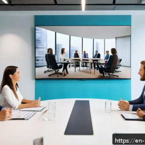 Home 32 소셜 증명으로 비즈니스 파트너십 강화 - A professional business meeting scene showing diverse partners in a modern office environment, shari...